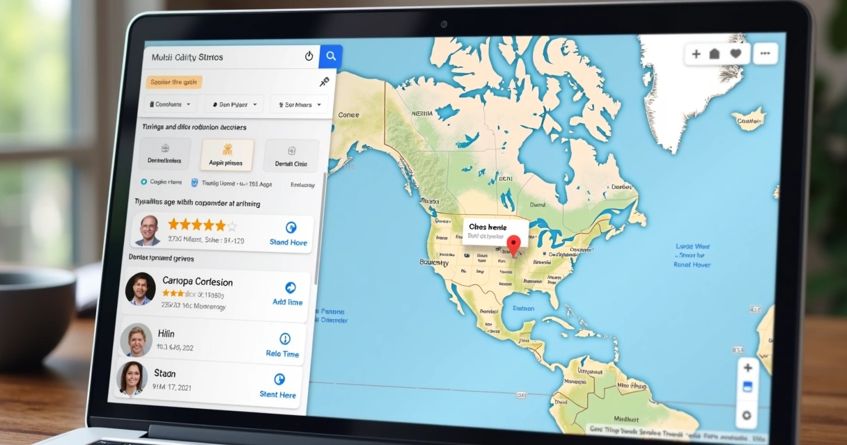 Página de Google Maps mostrando localização de clínica odontológica com avaliações 