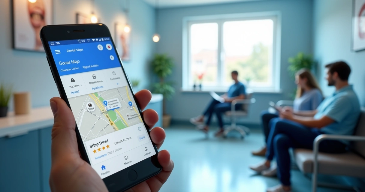 Perfil de clínica odontológica no Google Maps em posição de destaque 