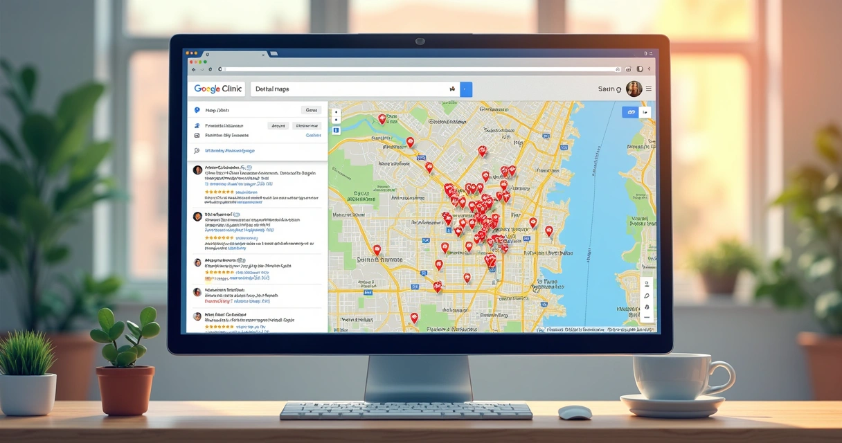 Perfil de clínica odontológica no Google Maps exibindo avaliações 