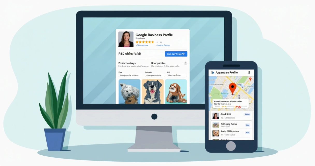 Perfil do Google de clínica veterinária, com avaliações 