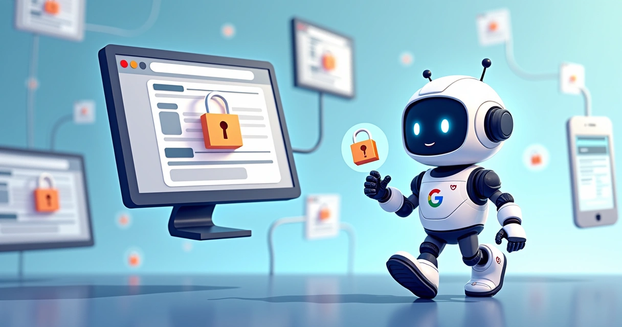 Ilustração do Googlebot rastreando páginas de um site 