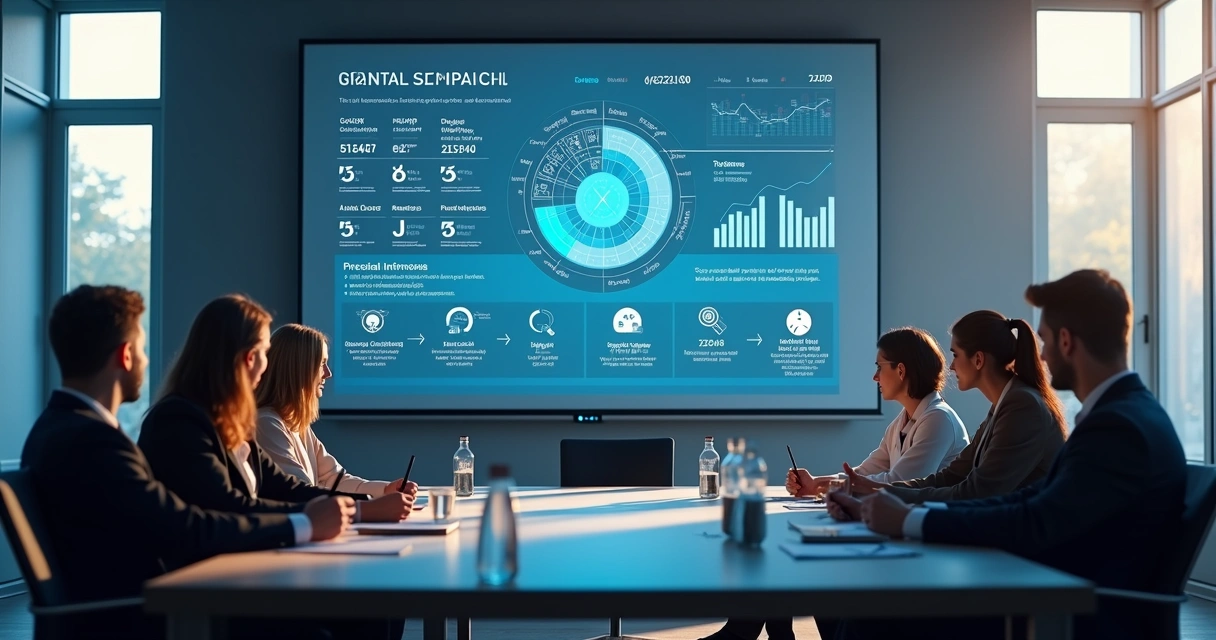 Sala de reunião com equipe avaliando governança de dados em inteligência artificial 