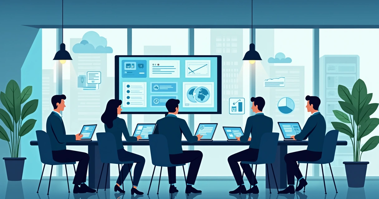 Equipe de TI revisando práticas de governança sobre uso de IA. 