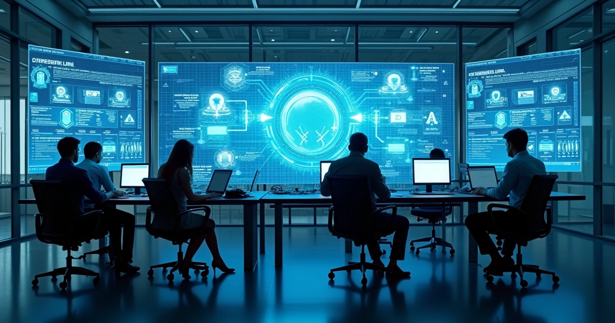 Ambiente empresarial com governança e segurança em IA 