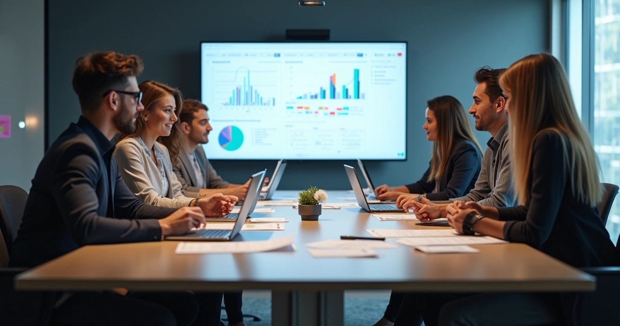 Conselho em reunião definindo políticas de governança para startup 