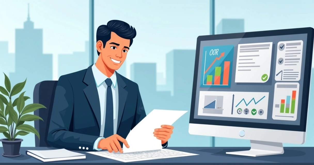 Procurement officer reviewing EOR documentation for government RFP 