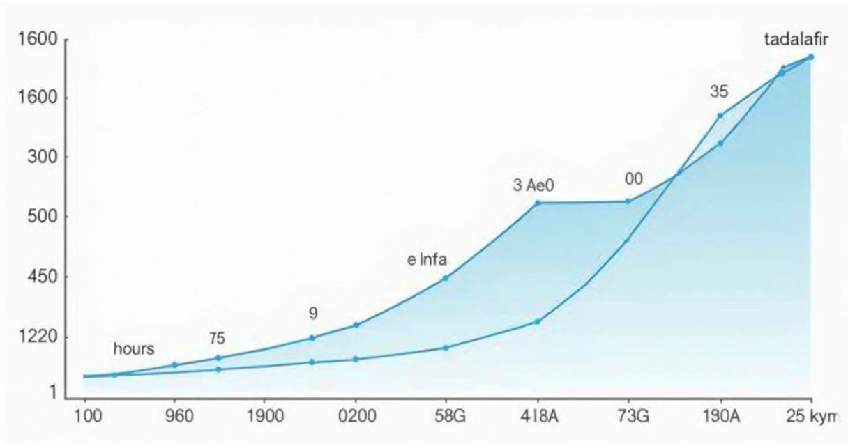 Gráfico mostrando duração da ação da tadalafila 