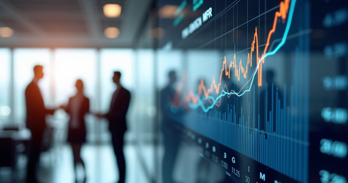 Gráfico de acompanhamento mensal de MRR com três linhas coloridas 
