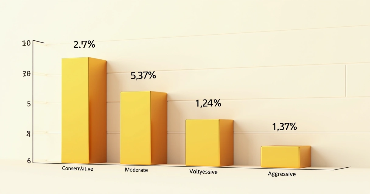 Gráfico mostrando diferentes alocações de ouro por perfil de investidor 