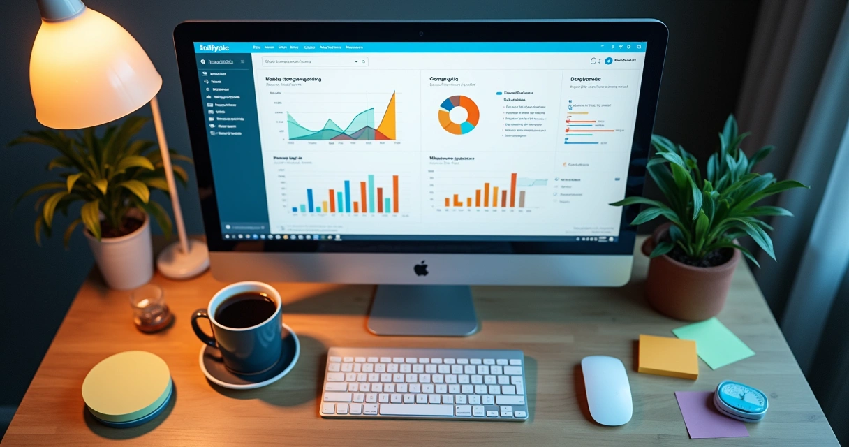 Tela de computador com gráfico de análise de campanhas de WhatsApp 