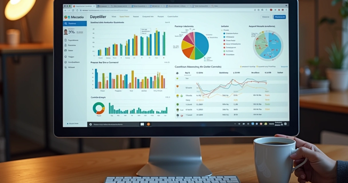 Gráfico de barras e pizza analisando vendas em plataforma online 