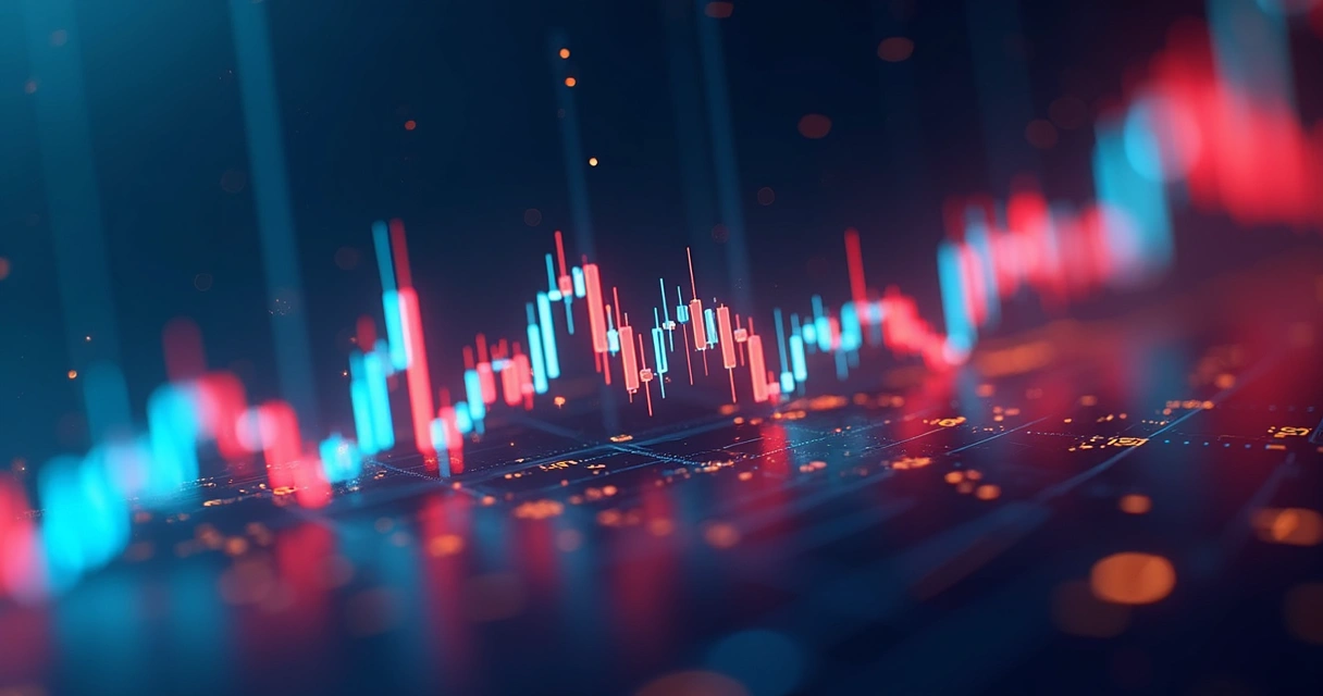 Gráfico de mercado sendo atualizado em tempo real com dados 