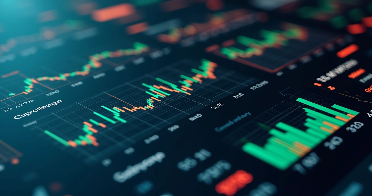 Gráfico de performance de bot de criptomoedas detalhado em painel digital