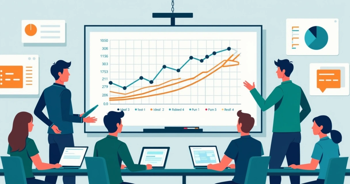 Gráfico burndown mostrando progresso de tarefas na sprint