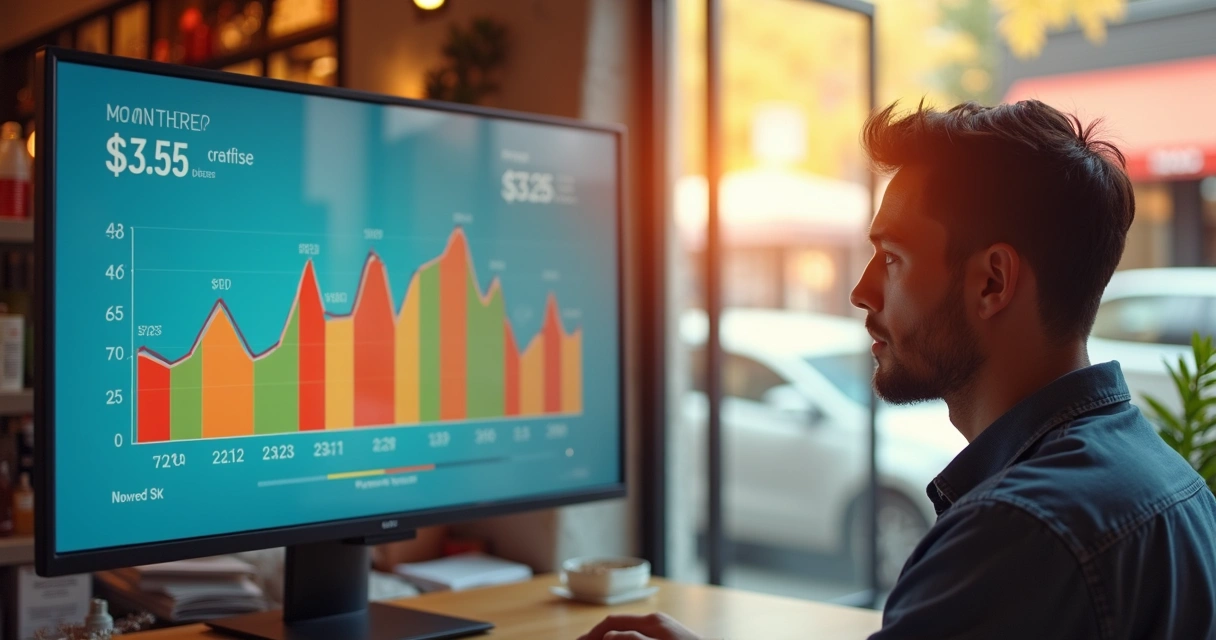 Relatório de vendas em BI exibindo picos em determinados meses 