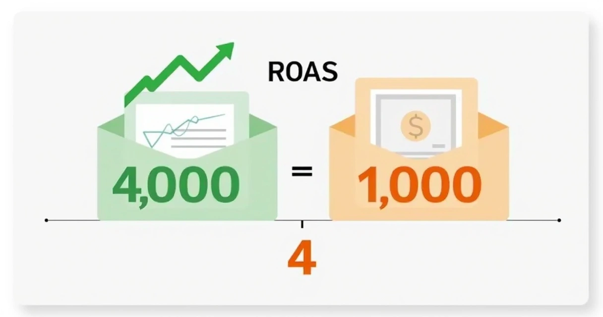 Gráfico mostrando cálculo do retorno do investimento em anúncios 