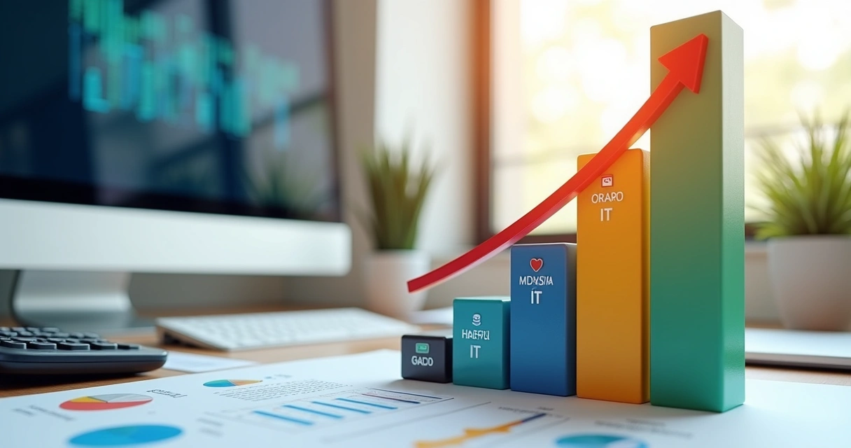 Gráfico de barras mostrando carga tributária em diferentes setores das empresas 