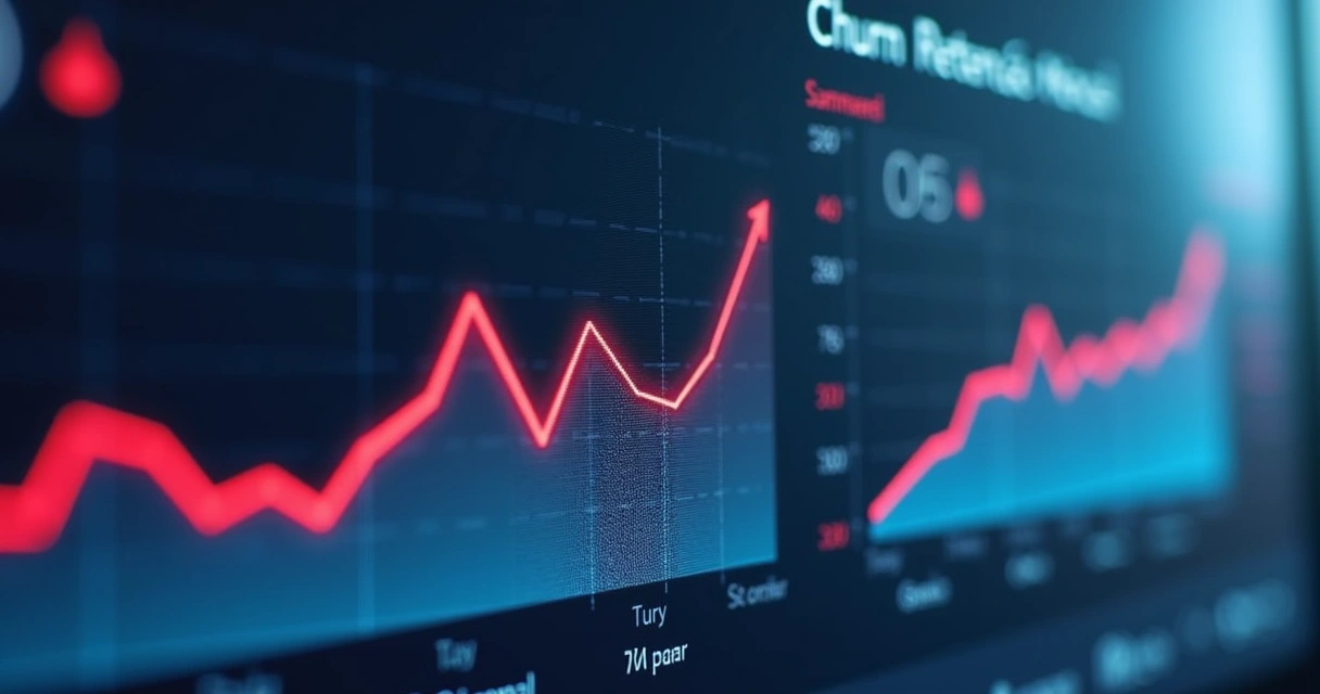 Gráfico colorido mostrando taxas de churn e retenção