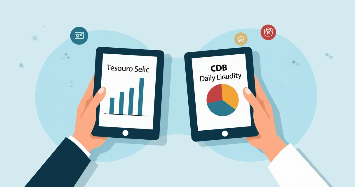 Gráfico mostra comparação entre CDB e Tesouro Selic 