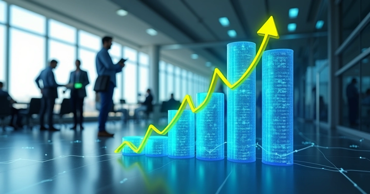 Gráfico representando crescimento digital em empresas brasileiras. 