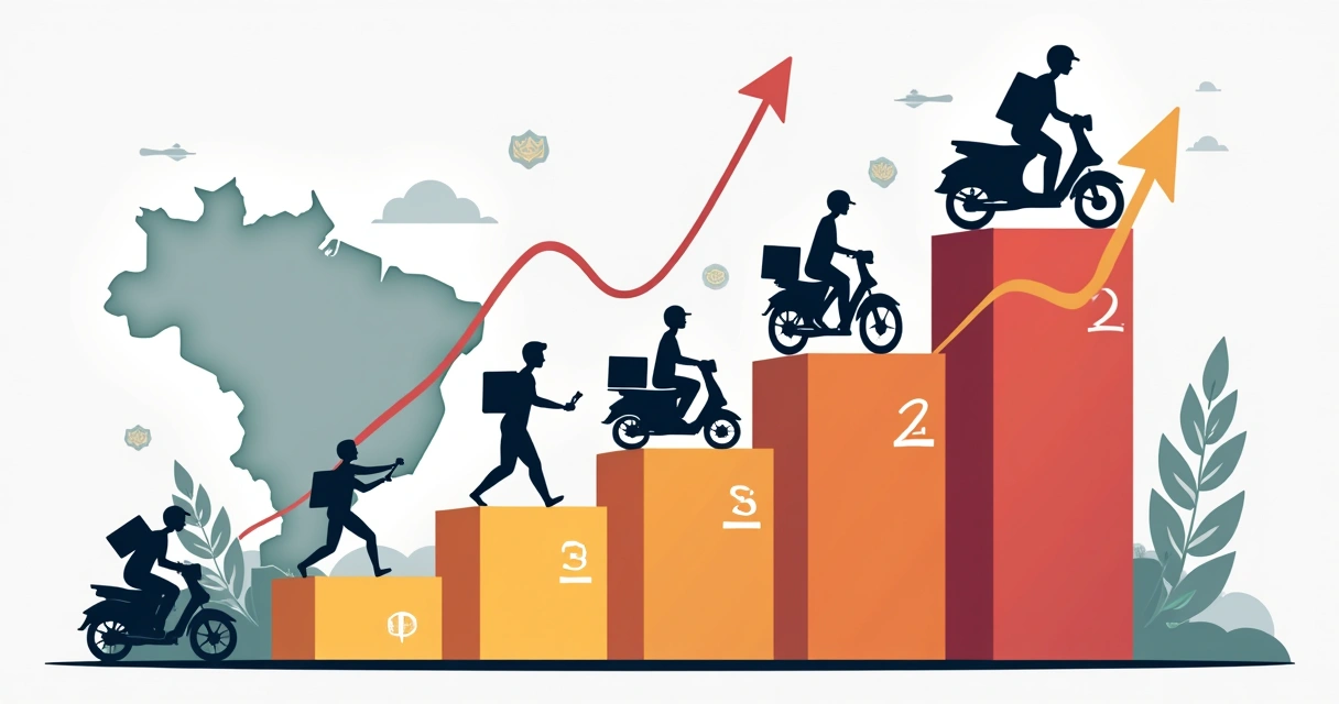 Gráfico de crescimento do mercado de entregas rápidas no Brasil 