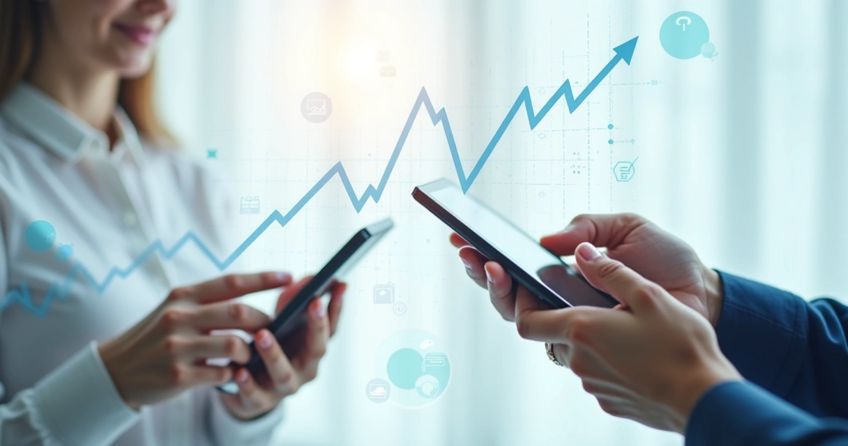 Gráfico digital mostra curva de crescimento de investimentos ESG com fundo claro