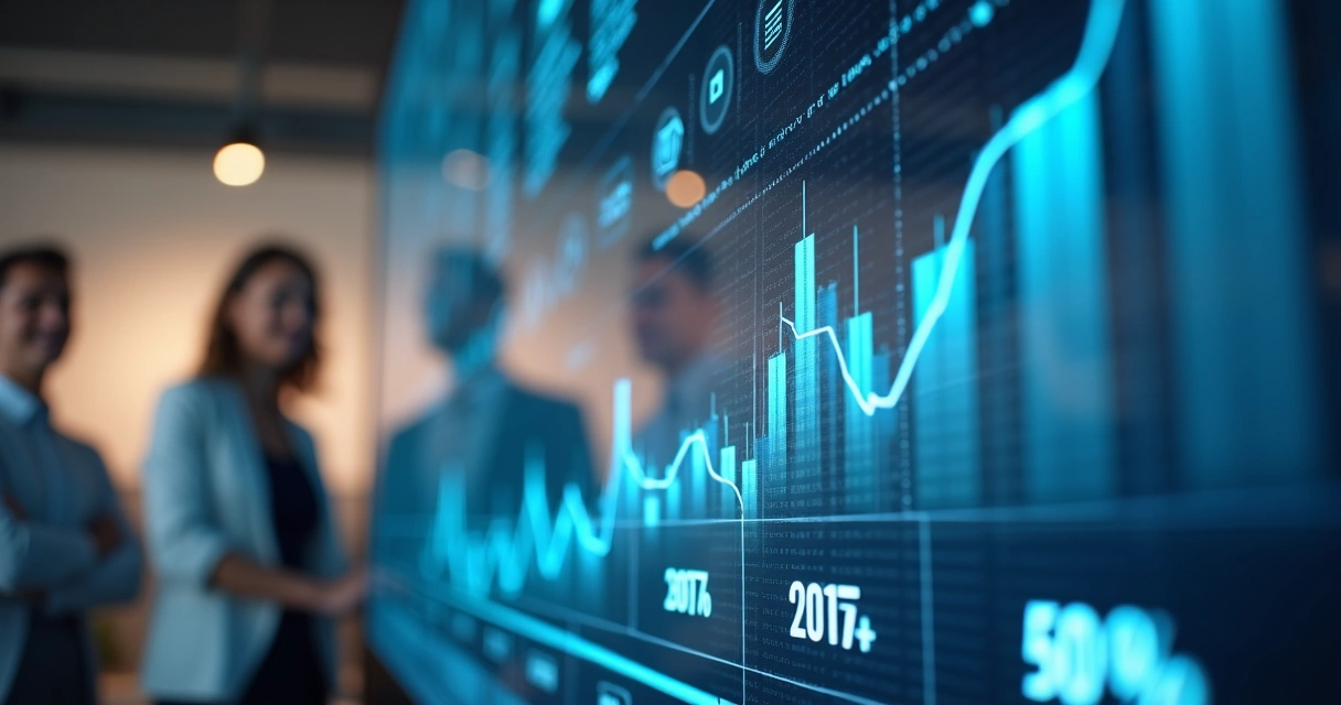 Gráfico de crescimento mostrando exemplos reais de ganho com ERP 