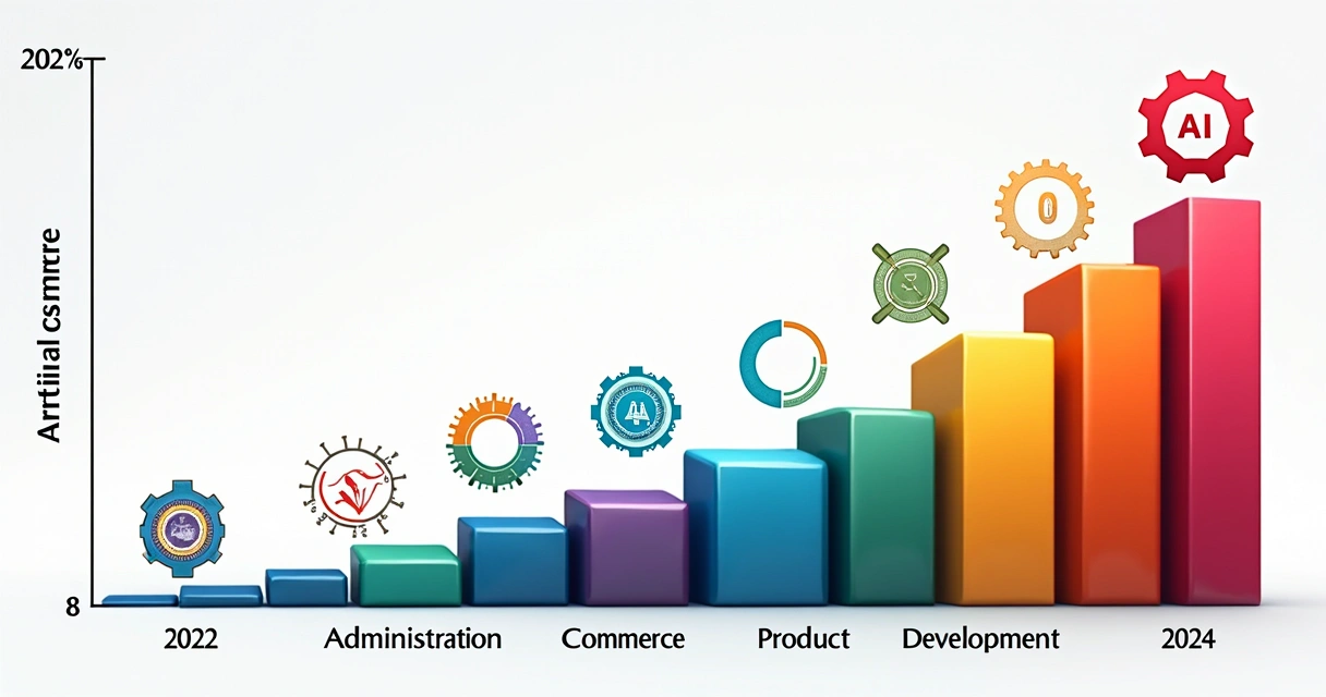 Gráfico mostrando aumento do uso de Inteligência Artificial em empresas no Brasil. 