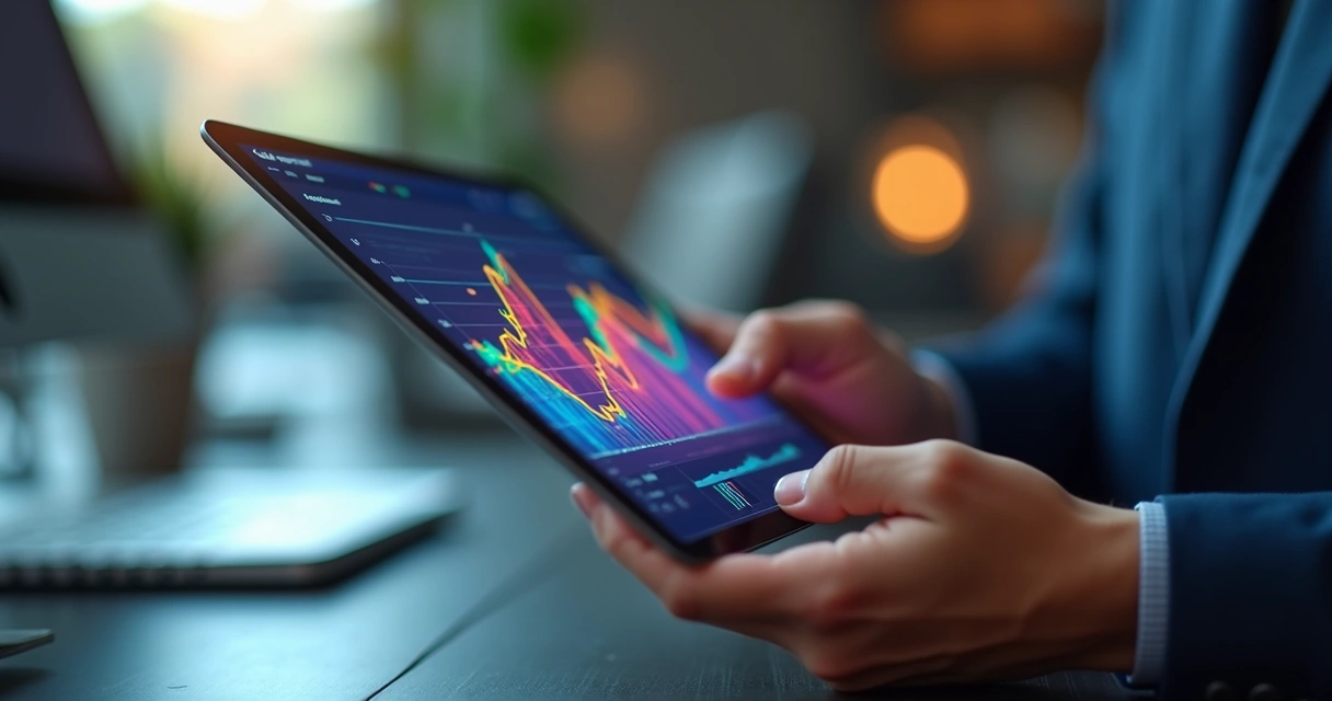 Gráfico positivo de KPIs digitais de vendas 