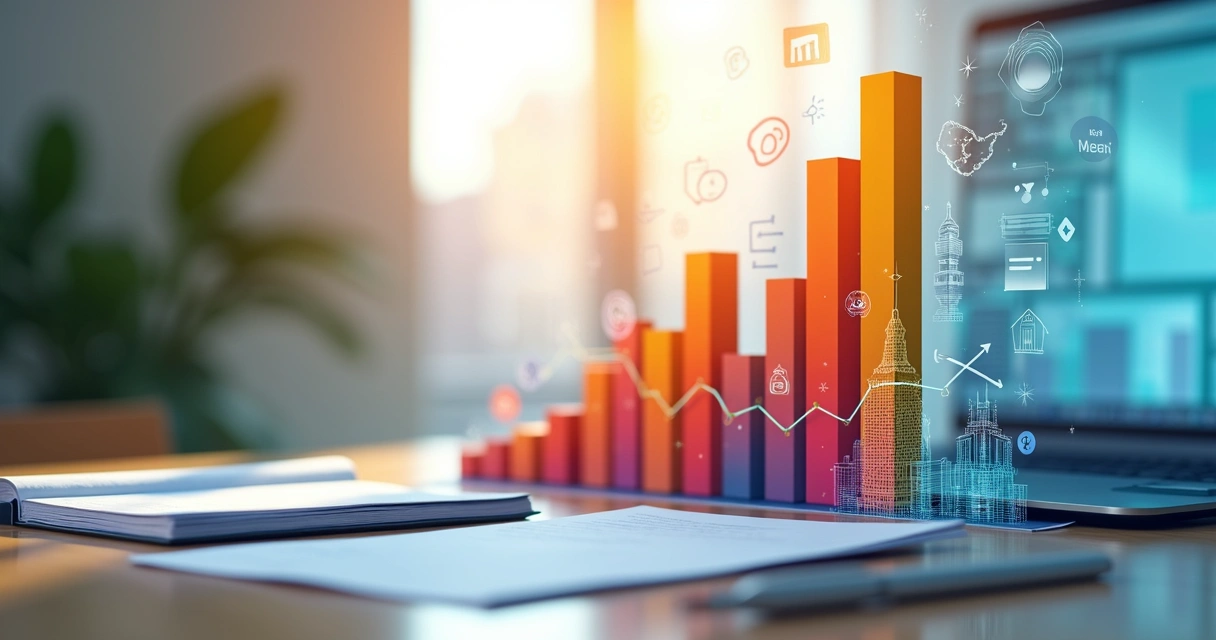 Gráfico de barras mostrando crescimento do marketing digital em Atibaia 
