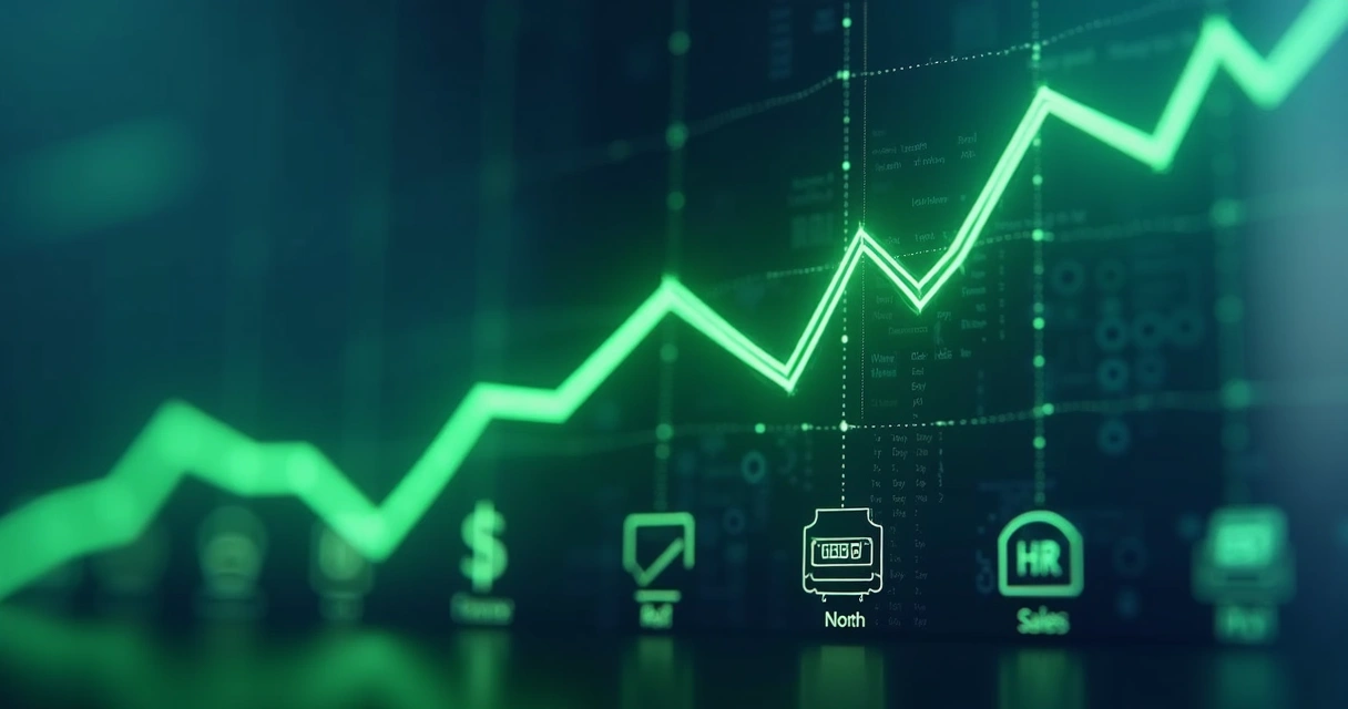 Gráfico de crescimento de ROI após IA 