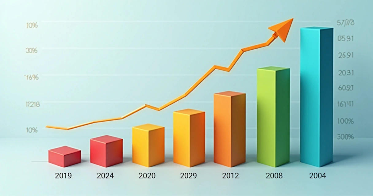 Gráfico colorido mostrando crescimento dos seguros de vida 