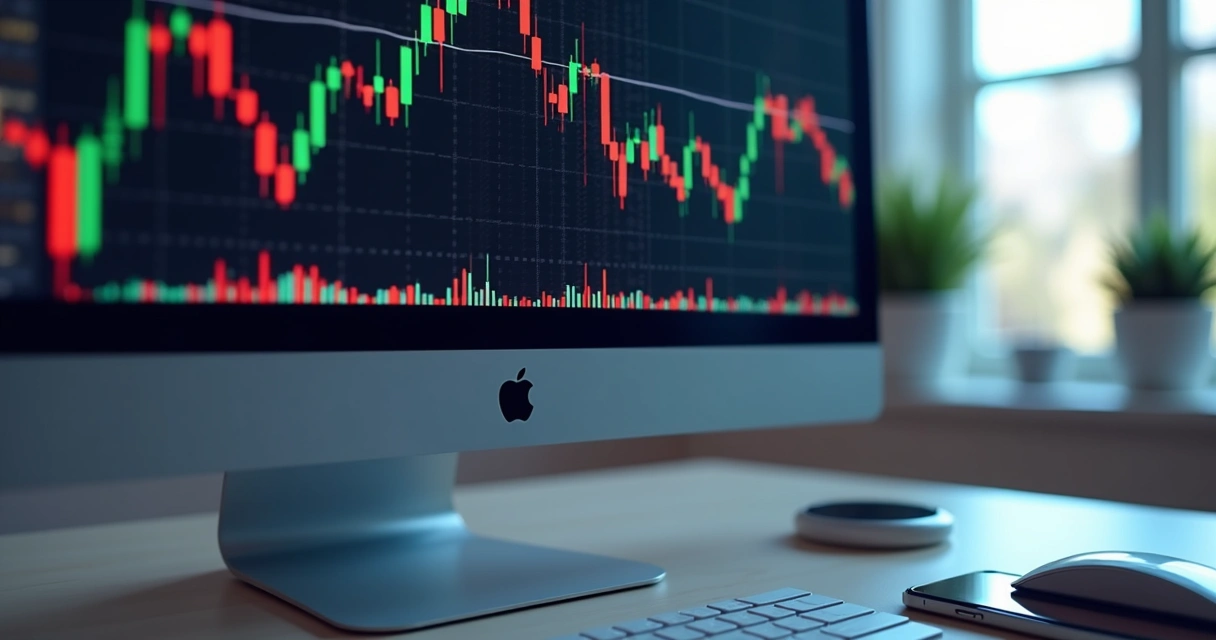 Gráfico de criptomoeda com movimentações rápidas de preços