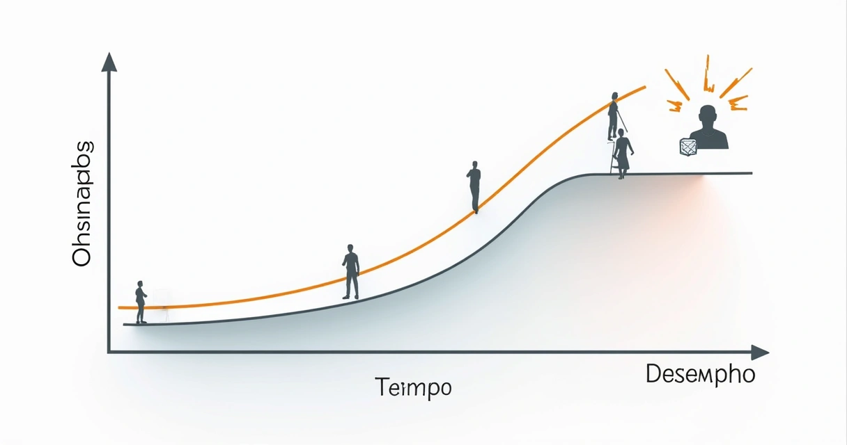 Gráfico mostrando curva de aprendizado e tempo até o desempenho 