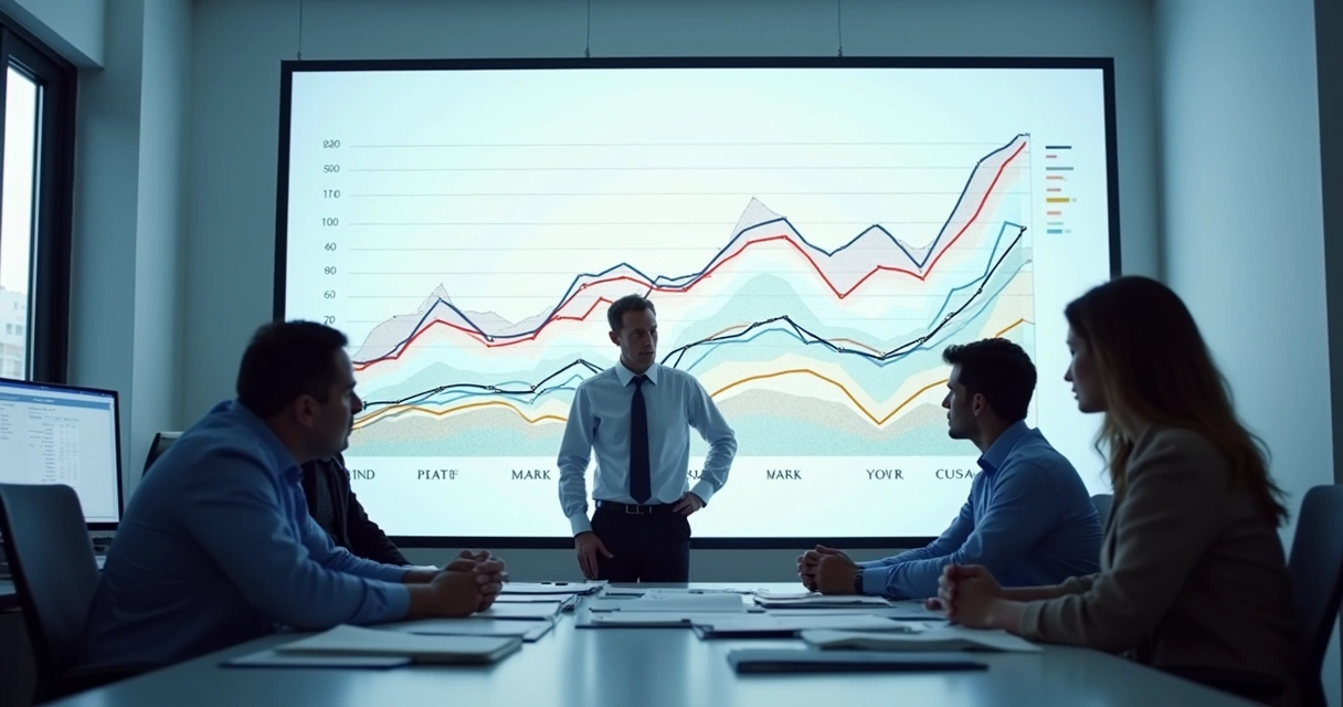Gráfico de vendas sem crescimento aparente ao longo do tempo 