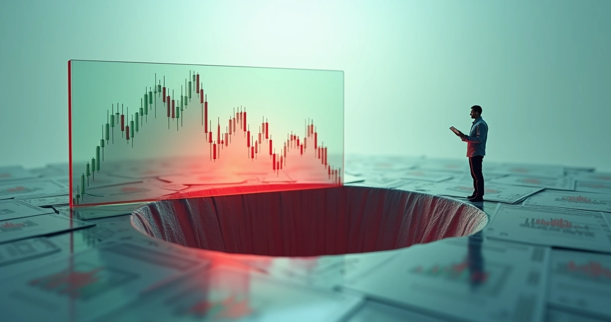 Grafico de drawdown ao lado de uma forma de bolso profundo no terreno financeiro 
