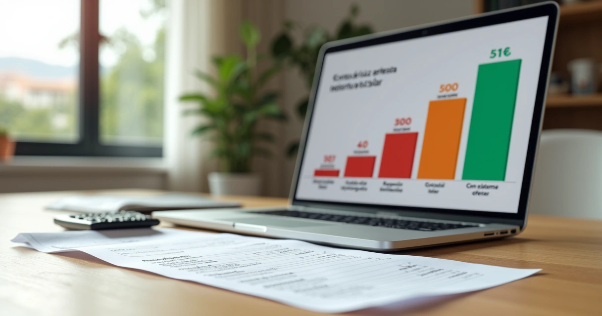 Gráfico de barras comparando conta de luz antes e depois de adotar energia solar 