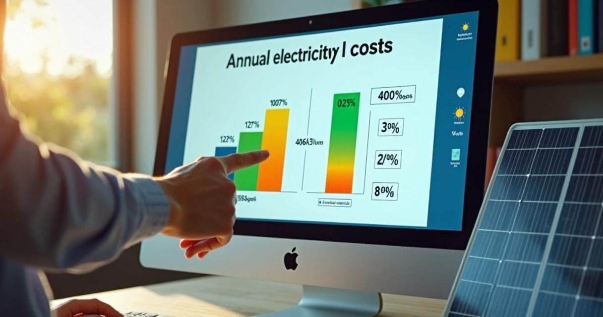 Gráfico mostrando economia anual com energia solar