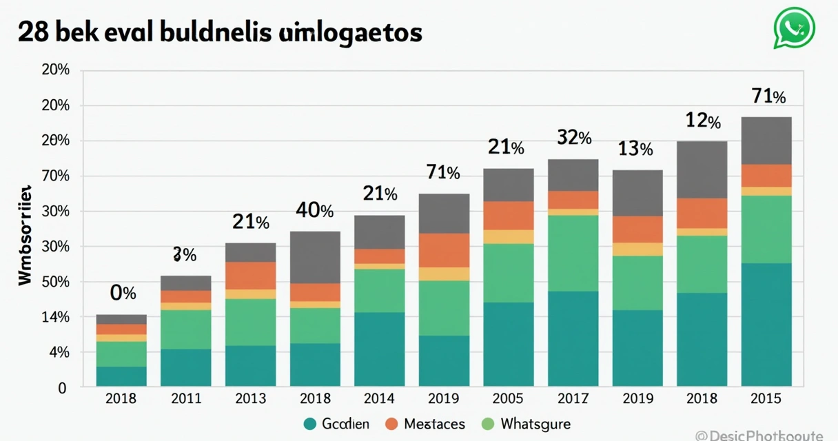 Gráfico mostra engajamento de membros em diversos grupos WhatsApp empresariais 
