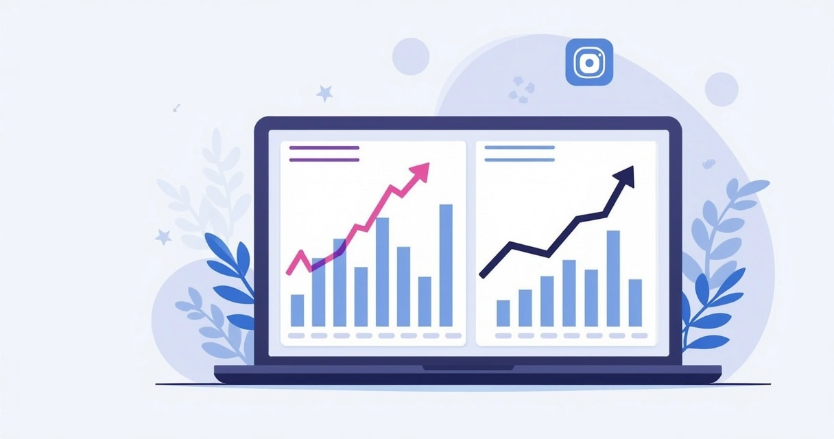 Painel de análise mostrando gráficos de engajamento após alterar bio do Instagram.