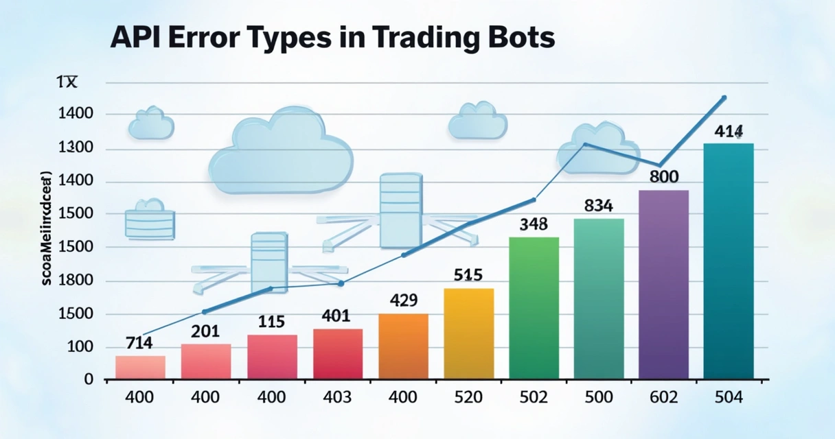 Gráfico colorido mostra a frequência dos tipos de erro de API para bots. 