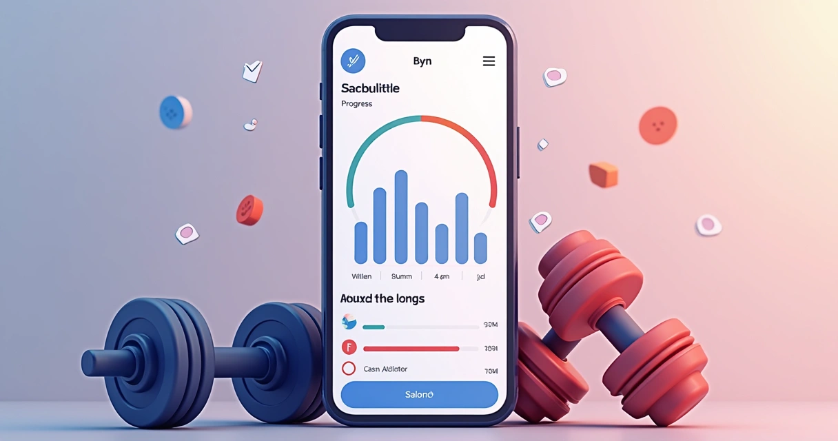 Gráfico de evolução física em aplicativo de treino fitness
