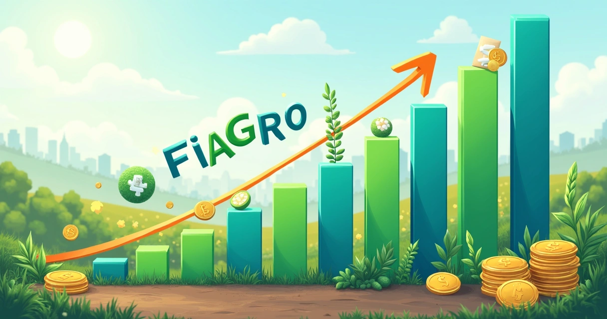 Gráfico de desempenho do FIAGRO com cotas subindo 