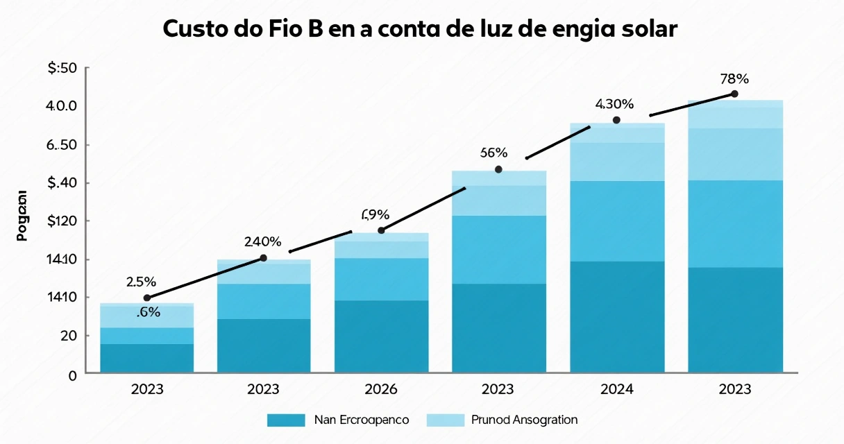 Gráfico mostrando evolução do custo do Fio B até 2029 segundo regulamentação ANEEL 
