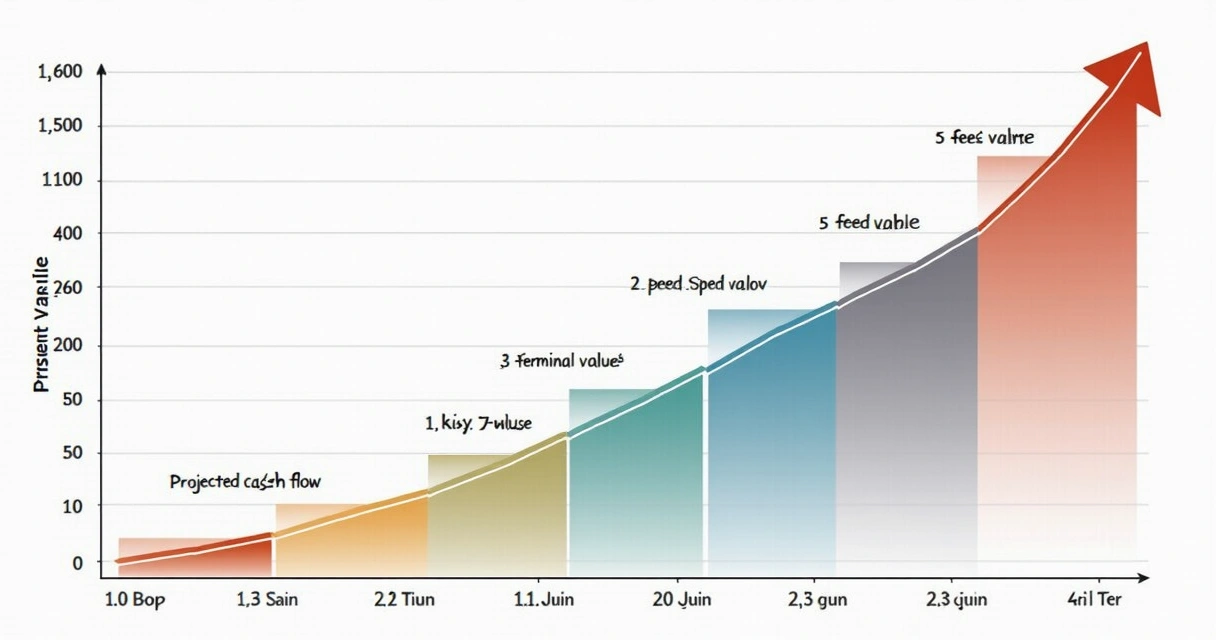 Gráfico mostra projeção de fluxo de caixa ao longo dos anos com linha de tendência crescente