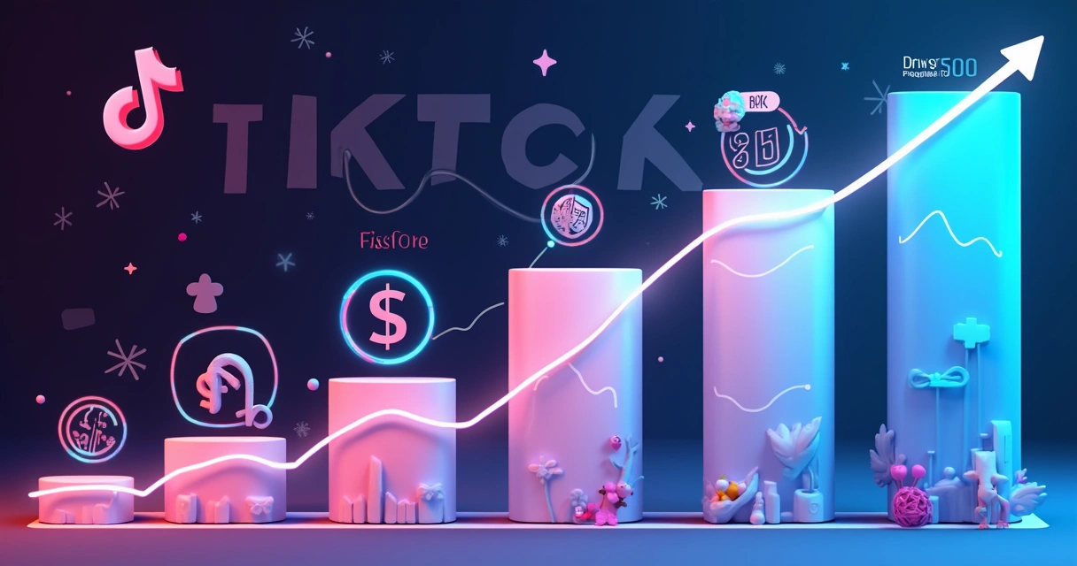 Gráfico mostrando crescimento de ganhos no TikTok 