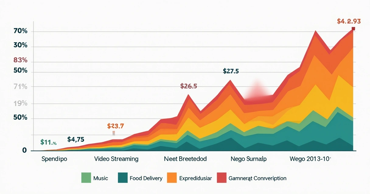Gráfico ilustrando valor anual médio em assinaturas no Brasil 