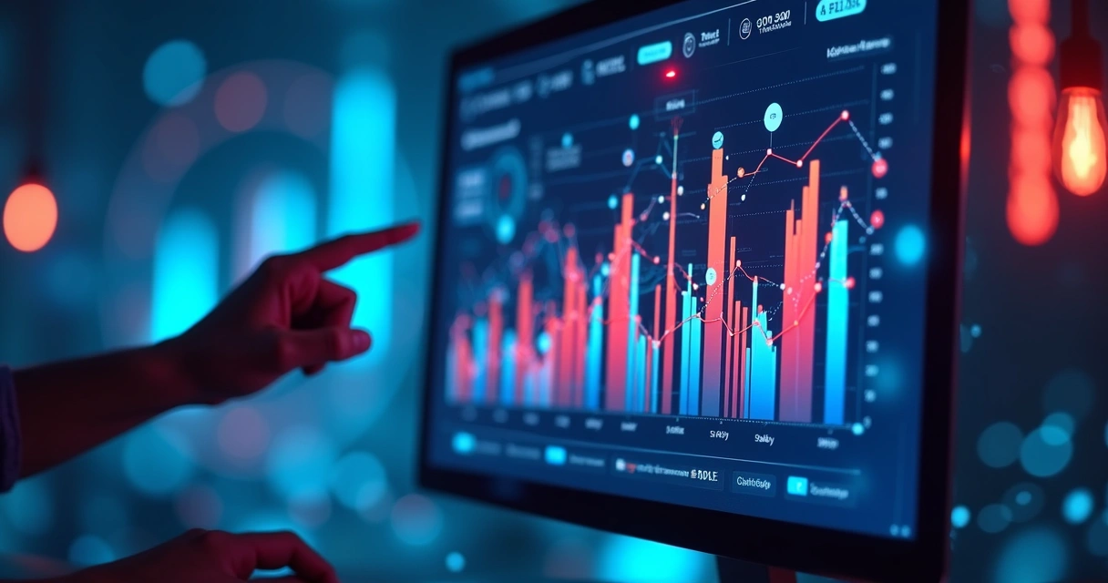 Gráfico mostrando análise de dados de marketing com IA 