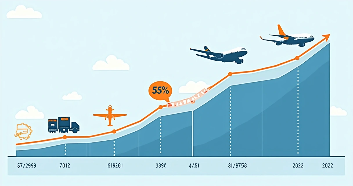 Gráfico representando a variação do preço do querosene de aviação e o impacto nos custos da Latam 