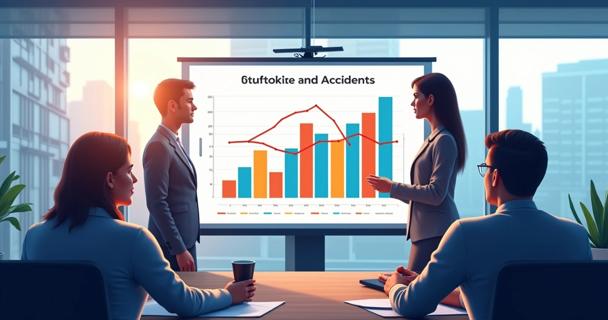 Gráfico de ocorrências de incidentes e acidentes de trabalho. 